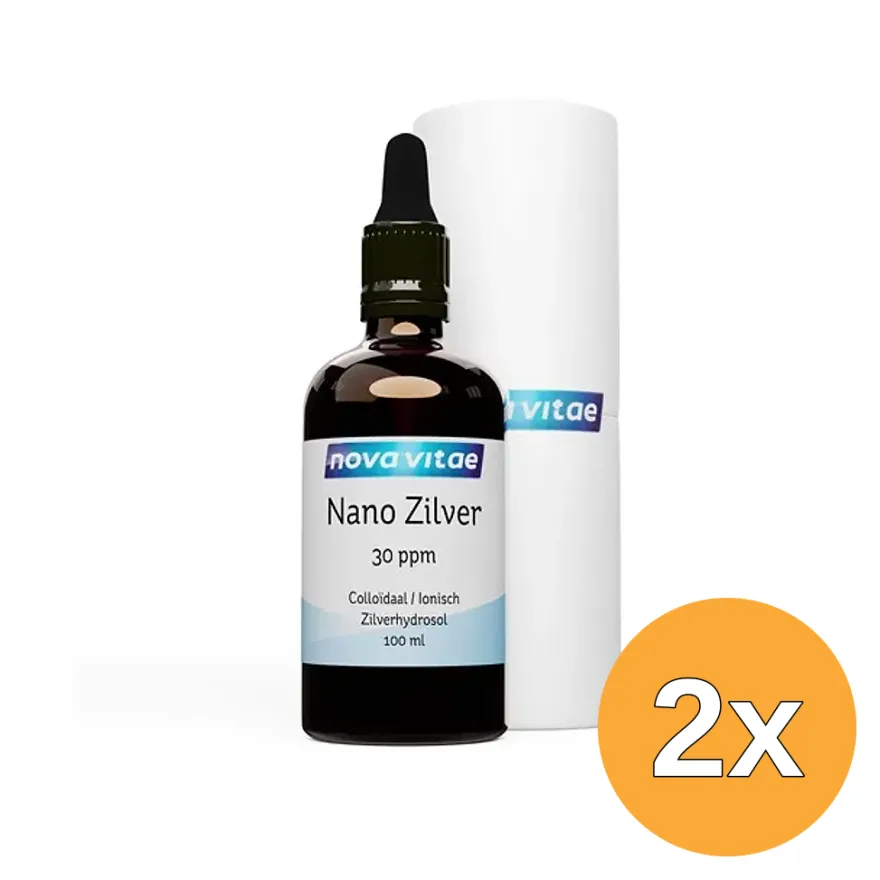 2x Nova Vitae Nano Zilver Colloidaal 30Ppm (100 ml)
