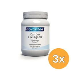 3x Nova Vitae Runder Collageengras Gevoerd Peptan (500 gr)