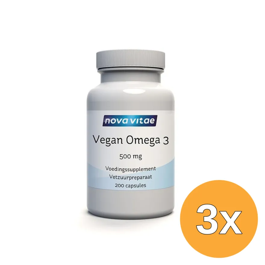 3x Nova Vitae Vegan Omega 3 500 Mg (200 vega capsules)