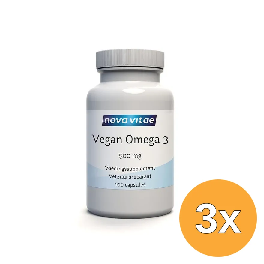 3x Nova Vitae Vegan Omega 3 500 Mg (100 vega capsules)