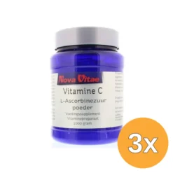 3x Nova Vitae Vitamine C ascorbinezuur poeder (1000 gr)