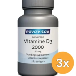 3x Nova Vitae Vitamine D3 2000 50mcg (180 softgels)
