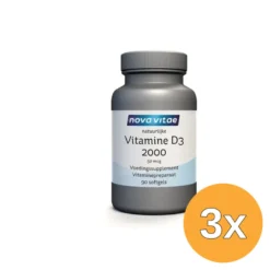 3x Nova Vitae Vitamine D3 2000 50mcg (90 softgels)
