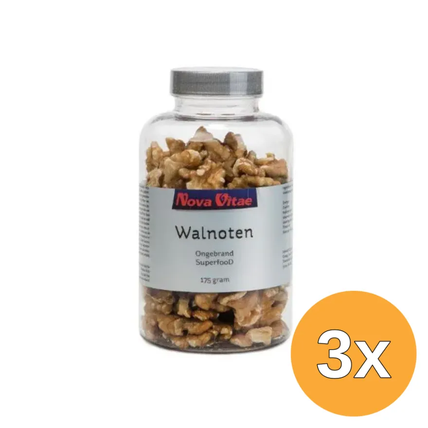 3x Nova Vitae Walnoten Ongebrand Raw (175 gr)