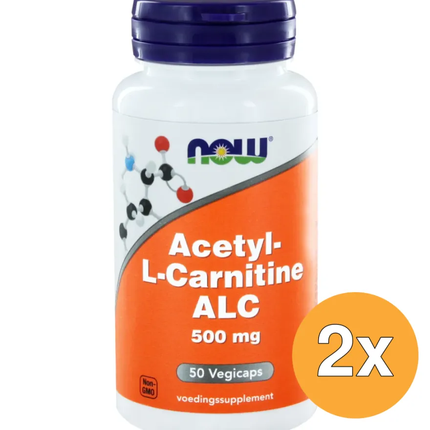 2x Now Acetyl L-Carnitine 500 mg (50 vega capsules)