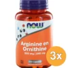 3x Now Arginine & Ornithine 500/250 mg (100 capsules)