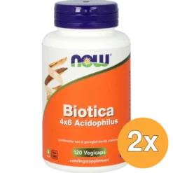 2x Now Biotica 4X6 Acidophilus (120 vega capsules)