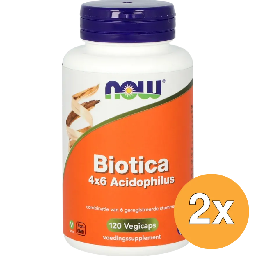 2x Now Biotica 4X6 Acidophilus (120 vega capsules)
