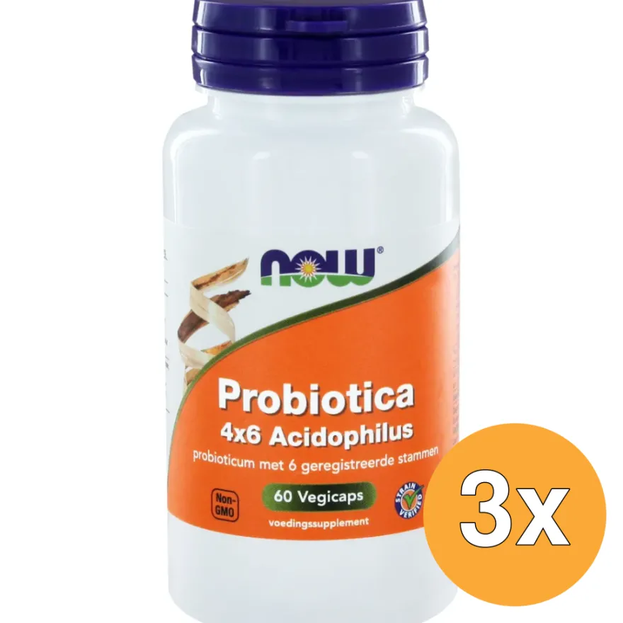 3x Now Biotica 4X6 Vh Probiotica (60 vega capsules)