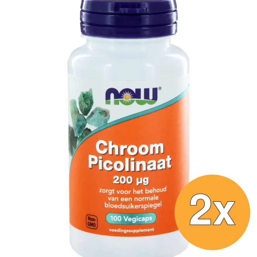 2x Now Chroom Picolinaat 200 mcg (100 vega capsules)