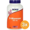 3x Now D-Mannose 500mg (240 vega capsules)