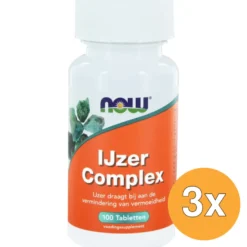 3x Now IJzer complex (100 tabletten)