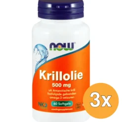 3x Now Krillolie 500 Mg (60 softgels)
