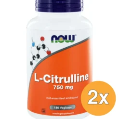 2x Now L-Citrulline 750 mg (180 vega capsules)