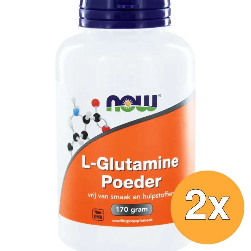 2x Now L-Glutamine poeder (170 gr)