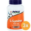 3x Now L-Lysine 1000 mg (100 tabletten)
