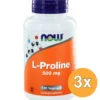 3x Now L-Proline 500 mg (120 vega capsules)