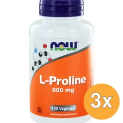 3x Now L-Proline 500 mg (120 vega capsules)