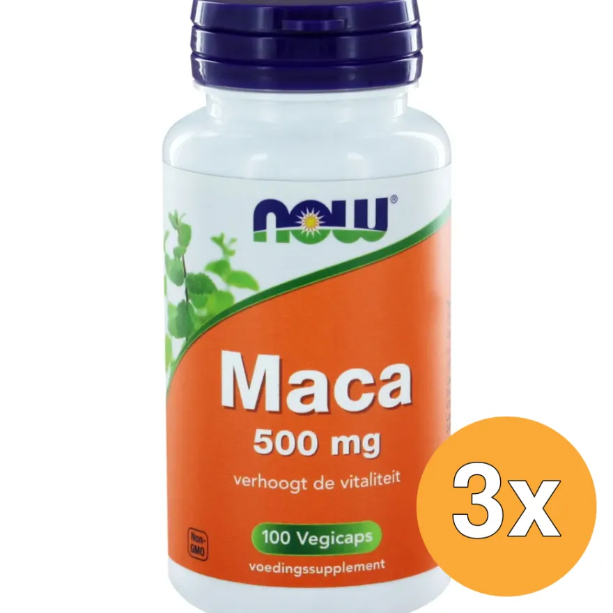3x Now Maca 500 mg (100 vega capsules)