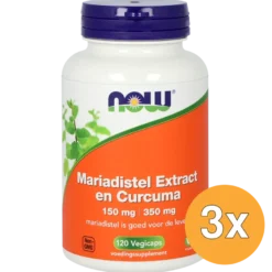 3x Now Mariadistel Extract 150Mg En Curcuma 350Mg (120 vega capsules)