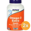 2x Now Omega-3 Extra Visolie 500 mg EPA 250 mg DHA (180 softgels)