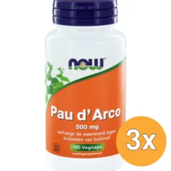 3x Now Pau d arco 500 mg (100 vega capsules)