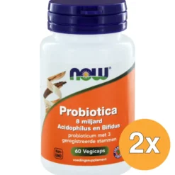 2x Now Probiotica 8 Miljard Acidophilus En Bifidus (60 vega capsules)