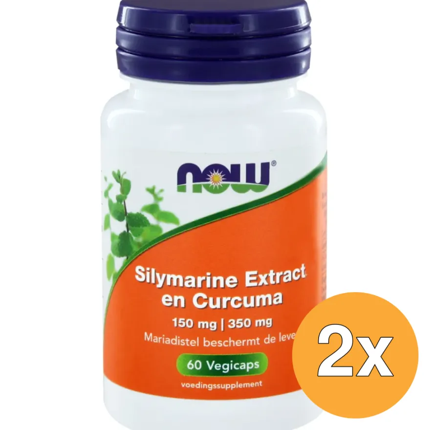 2x Now Silymarine/mariadistel extract en curcuma (60 vega capsules)