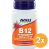2x Now Vitamine B12 1000 mcg en Foliumzuur 100 mcg (100 kauwtabletten)