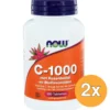 2x Now Vitamine C-1000 met rozenbottel en bioflavonoiden (100 tabletten)