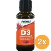 2x Now Vitamine D3 druppels 1000IE (30 ml)