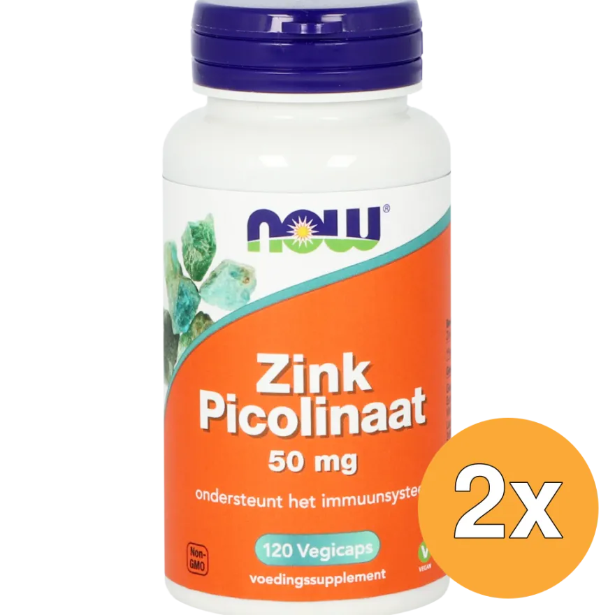 2x Now Zink Picolinaat 50 mg (120 vega capsules)
