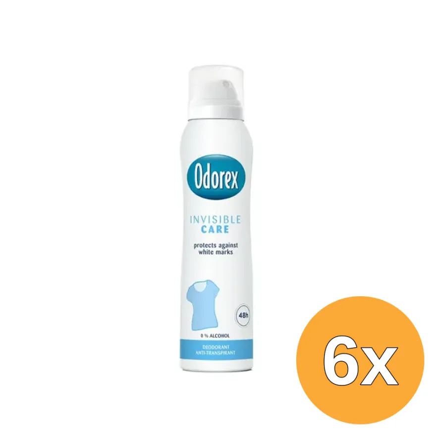 6x Odorex Body heat responsive spray invisible care (150 ml)