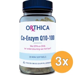 3x Orthica Co-enzym Q10-100 (30 softgels)