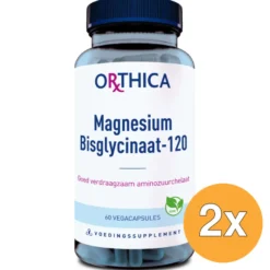 2x Orthica Magnesium bisglycinaat-120 (60 vega capsules)
