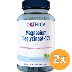 2x Orthica Magnesium bisglycinaat-120 (120 vega capsules)