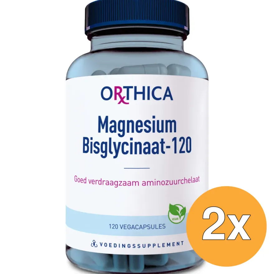2x Orthica Magnesium bisglycinaat-120 (120 vega capsules)