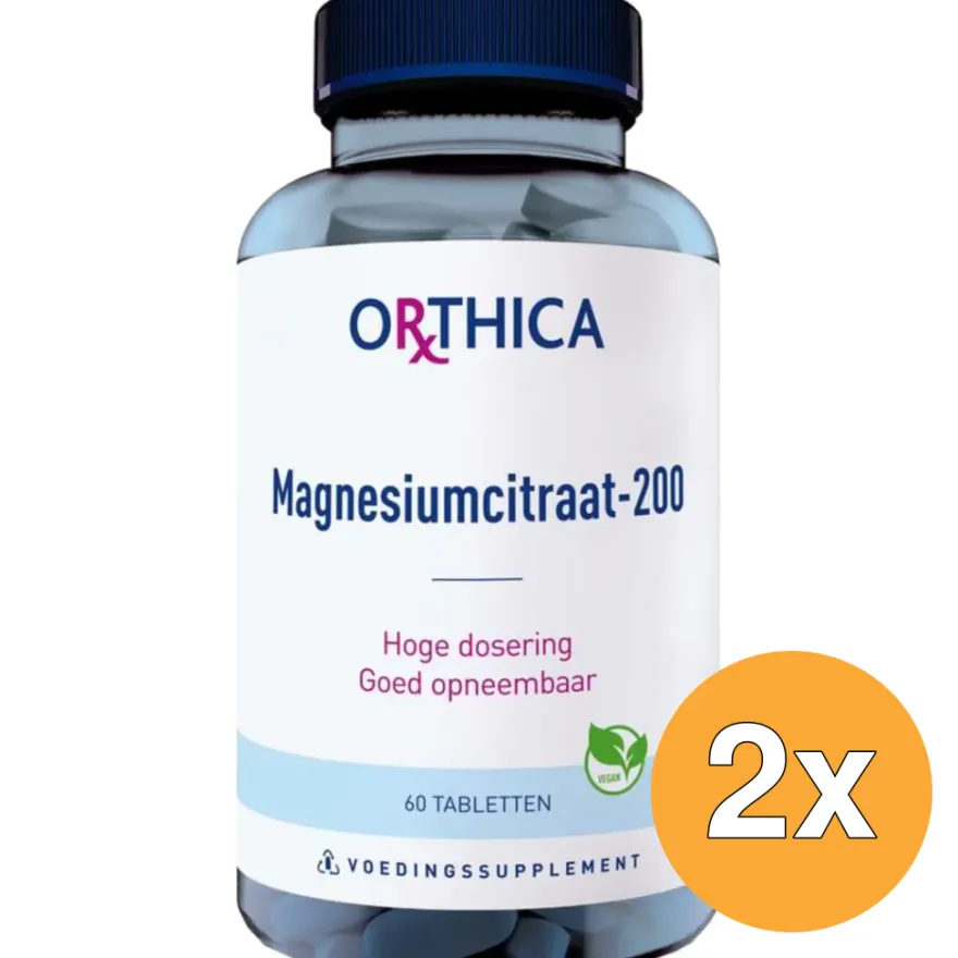 2x Orthica Magnesium Citraat 200 (60 tabletten)
