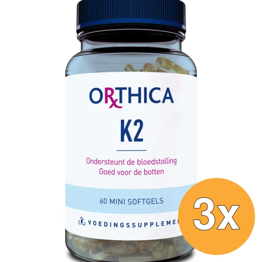 3x Orthica Vitamine K2 45 mcg (60 softgels)