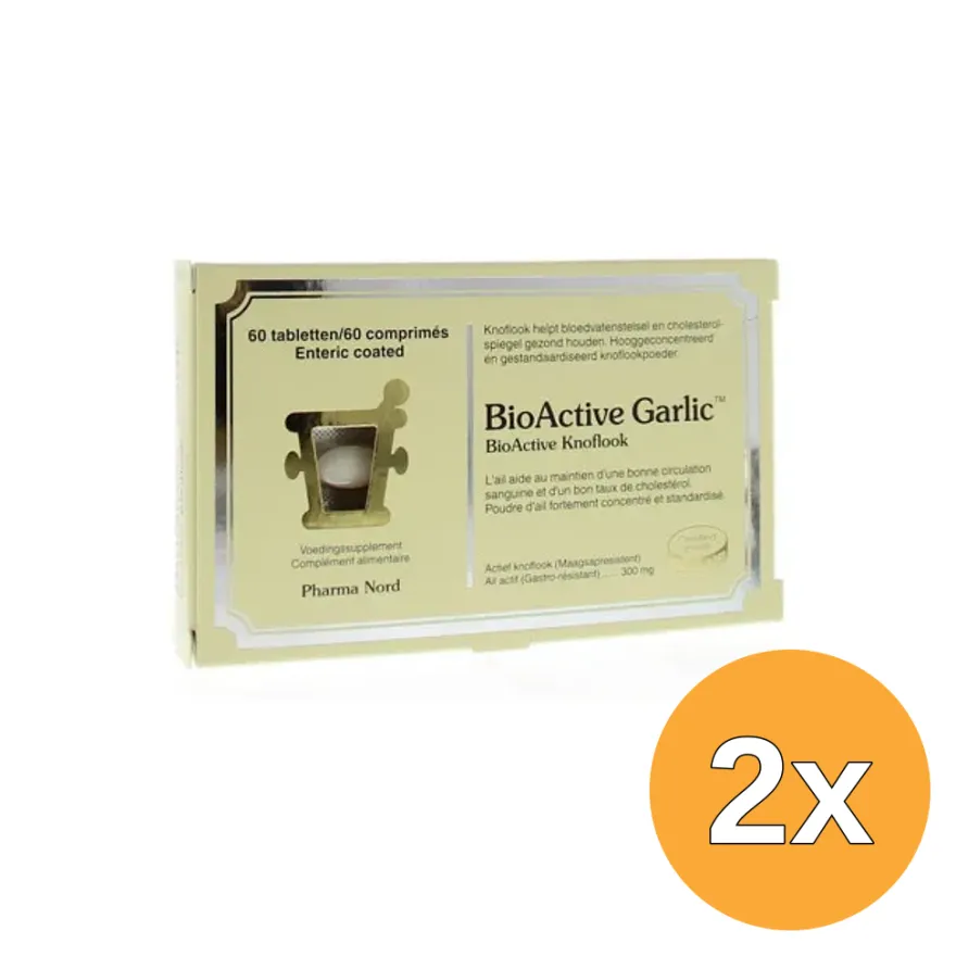 2x Pharma Nord Bio Active Knoflook (60 tabletten)