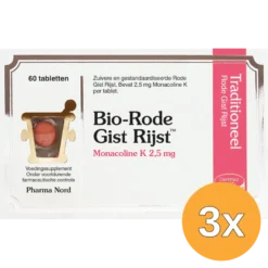 3x Pharma Nord Bio Rode Gist Rijst (60 tabletten)