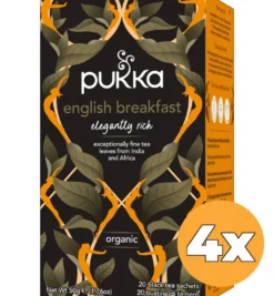 4x Pukka English Breakfast Bio (20 zakjes)