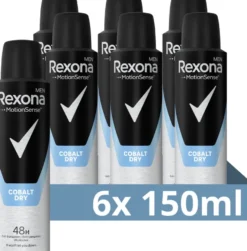 6x Rexona Deodorant spray dry cobalt men (150 ml)