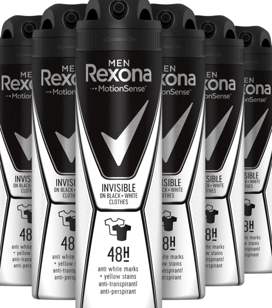 6x Rexona Deodorant spray men invisible (150 ml)