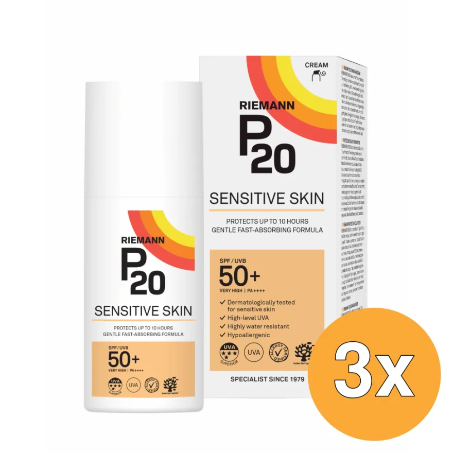 3x Riemann P20 Sensitive Skin SPF50+ Crème (200 ml)