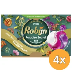 4x Robijn Wasmiddel Capsules – Paradise Secret (15 capsules)
