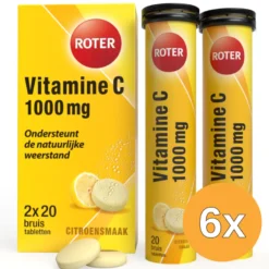 6x Roter Vitamine C Bruis 1000mg citroen duopack (40 bruistabletten)