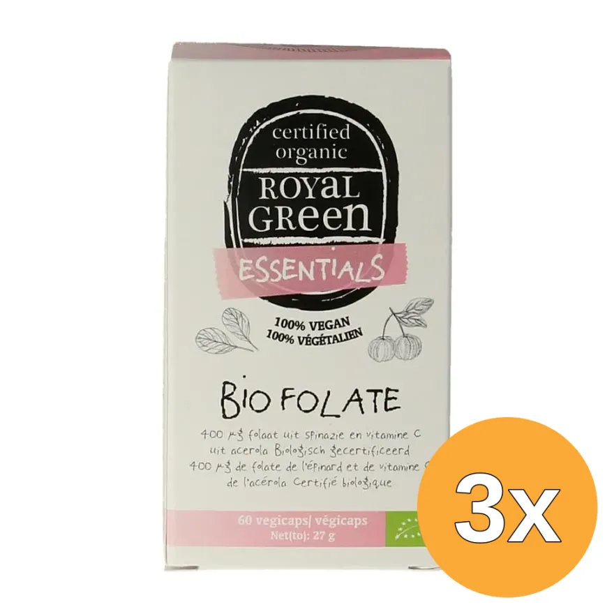 3x Royal Green Folate Bio (60 vega capsules)