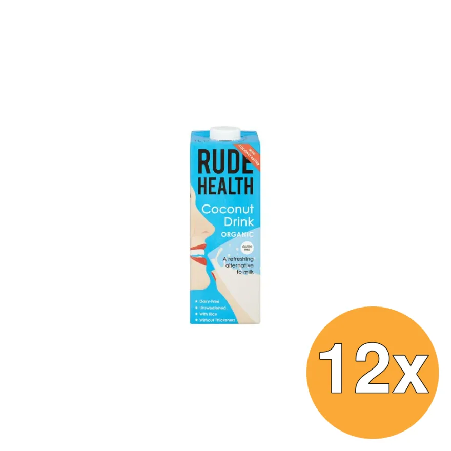 12x Rude Health Kokosdrank Bio (1000 ml)