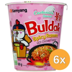 6x Samyang Buldak Hot Chicken Ramen Carbonara Cup (80 gr)